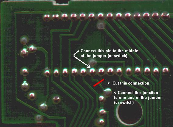 Modifications on the bottom side of the PCB