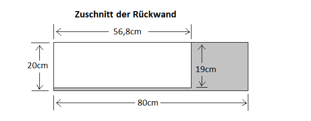 Zuschnittplan weisses Regalbrett 80cmx20cm