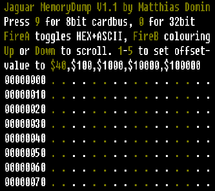 Screen of MemoryDump V1.1