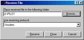 Xmodem-Protocol-settings